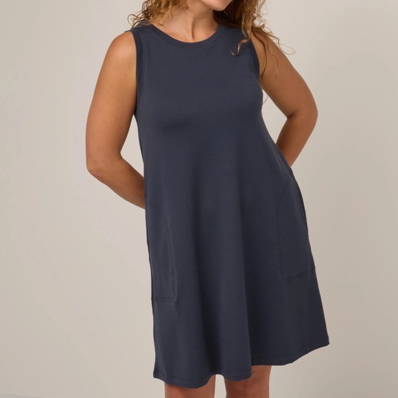Wool& Dresses & Skirts - Wooland Wool & Sierra French Terry Tank Dress Size 2X Washed Navy Blue
